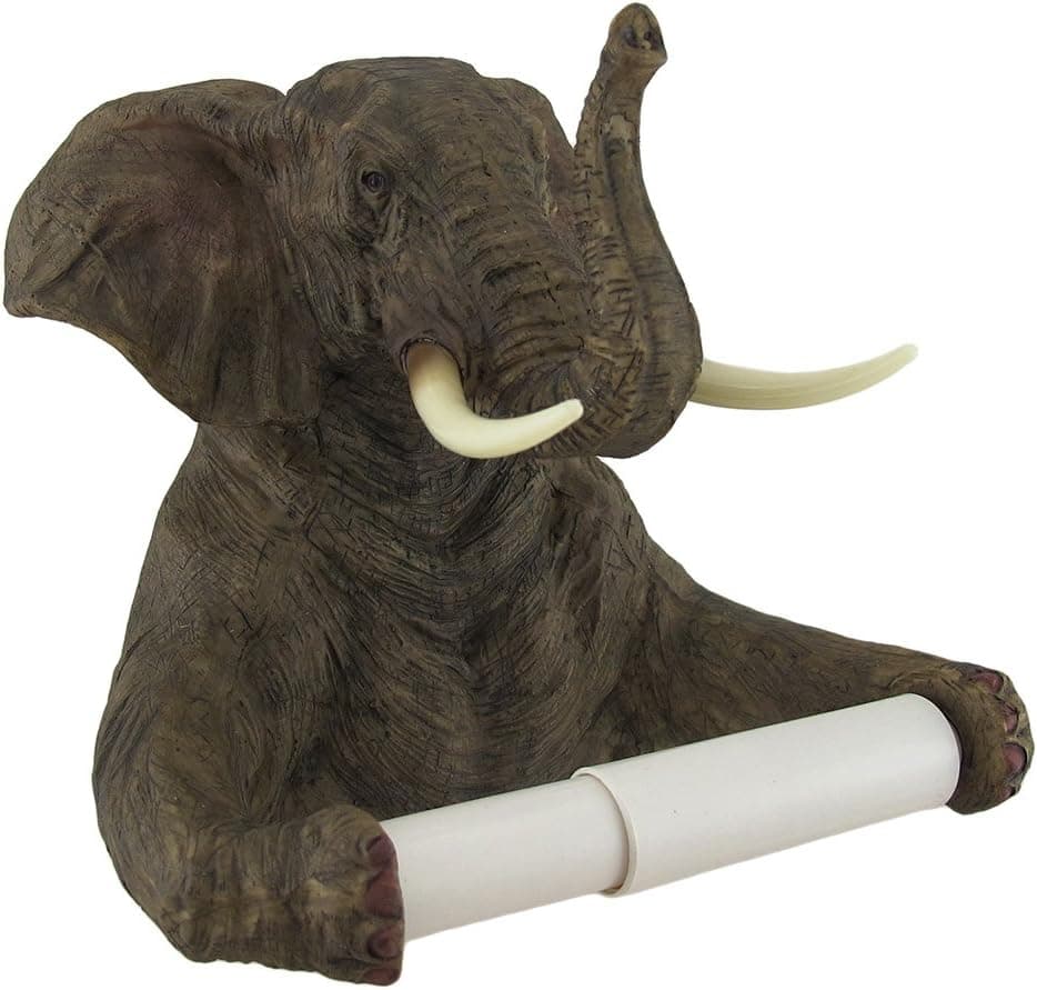 Trunk Up Elephant Bath Tissue Holder