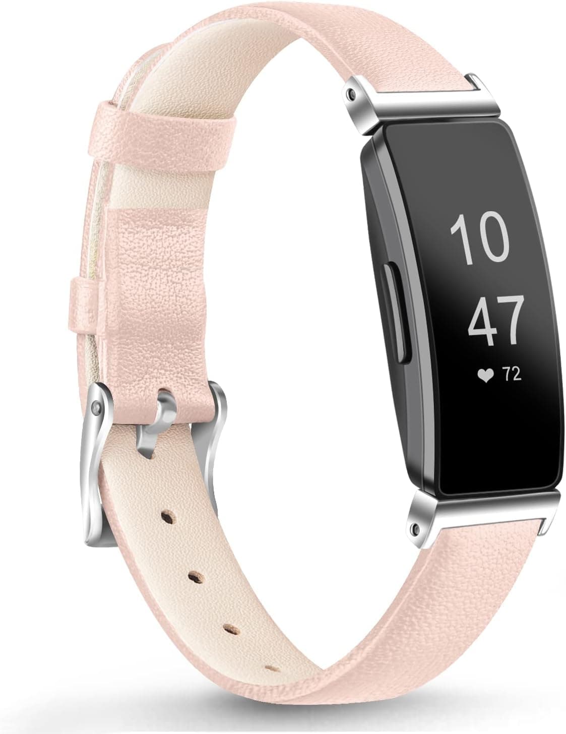 Leather Band for Fitbit Inspire 2 Bands for Women Soft Slim Leather Replacement Straps for Fitbit Inspire HR/Fitbit Inspire/Fitbit Ace 2 Fitness Tracker (Pink)