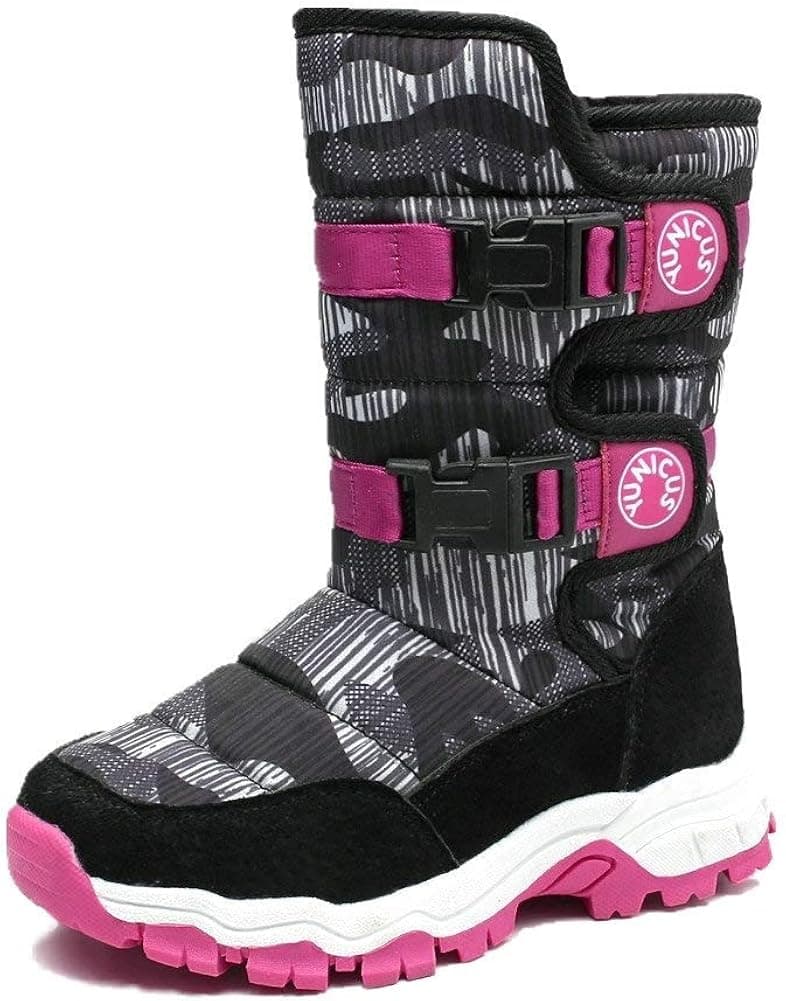 YUNICUS Kids Snow Boot - Winter Shoes Warm Fur Lined for Boys Girls Little