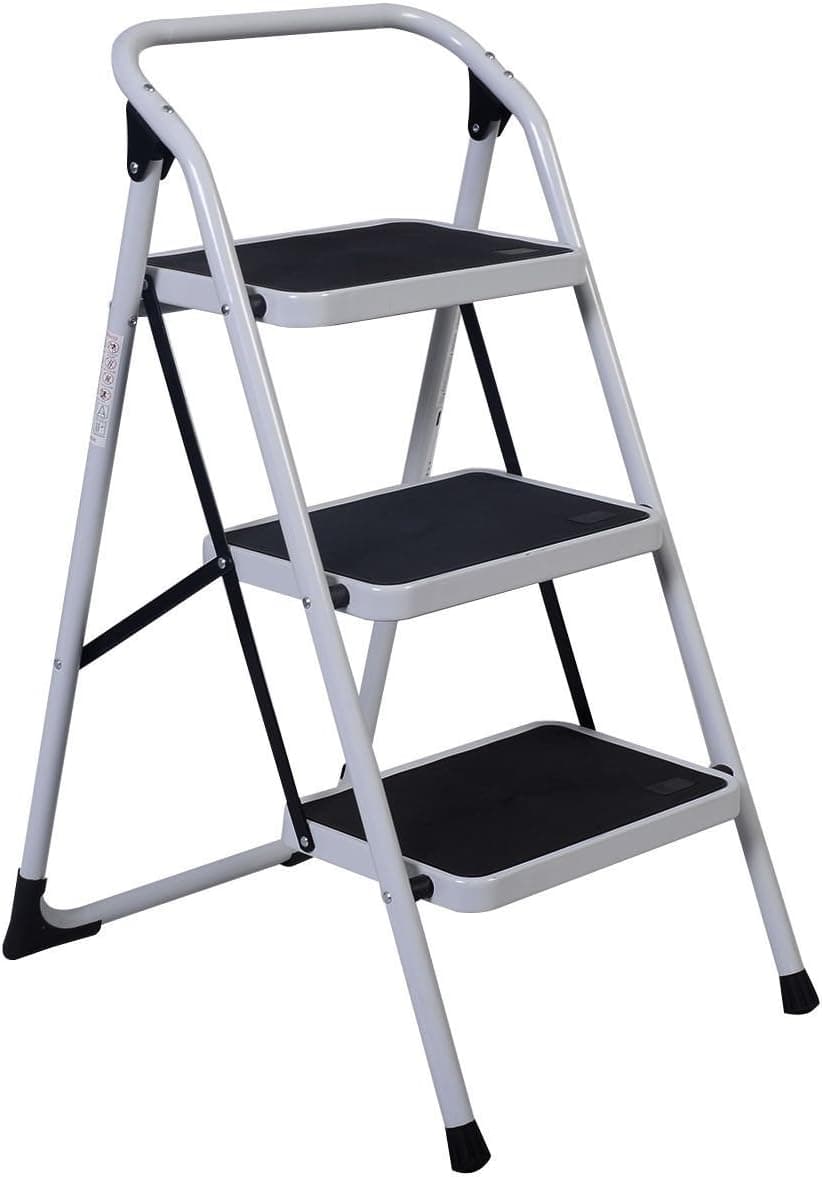 New Industrial Home Use Folding Non Slip Safety Tread Heavy Duty 3 Step Ladder