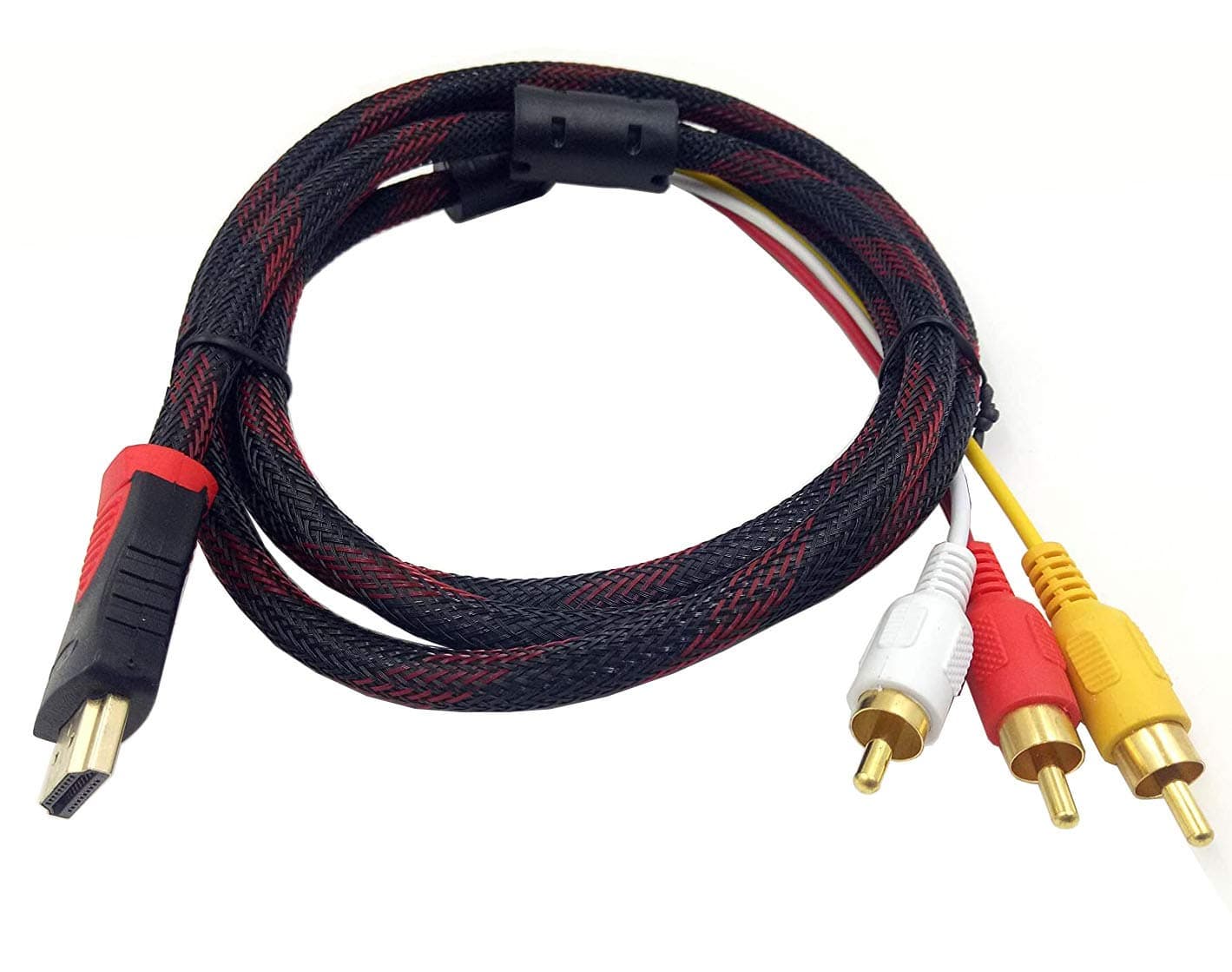 HDMI to RCA Cable, Traodin 5ft/1.5m HDMI Male to 3-RCA Video Audio AV Component Converter Adapter Cable HDTV