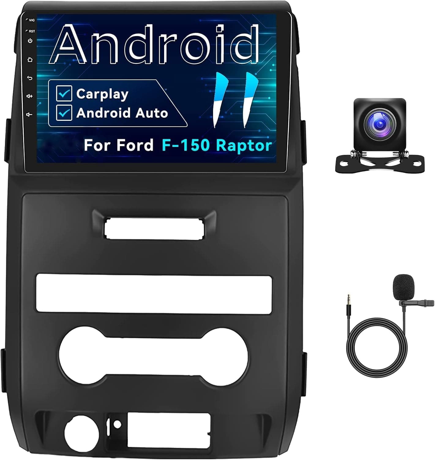 Android 11 Car Stereo for Ford F150 Raptor 2009-2012 Upgrade Replacement Radio Apple Carplay Android Auto 9 inch Touch Screen Multimedia Player Head Unit FM Radio GPS Bluetooth+Backup Camera&MIC