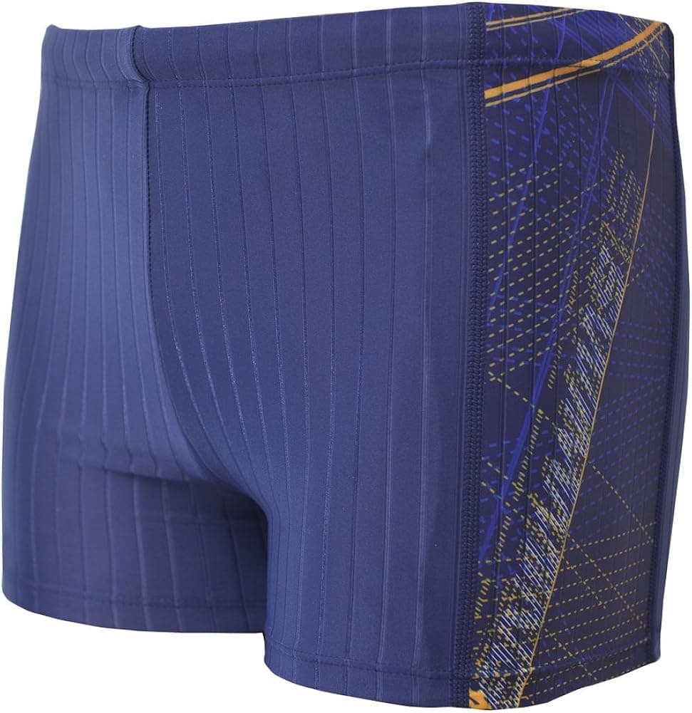 Vocni Men's Solid Fashion Jammer Rapid Quick Dry Square Leg Swimsuit Swimwear for Men,Dark Blue_02,Medium (Waist 30"-34")-Asia XXL