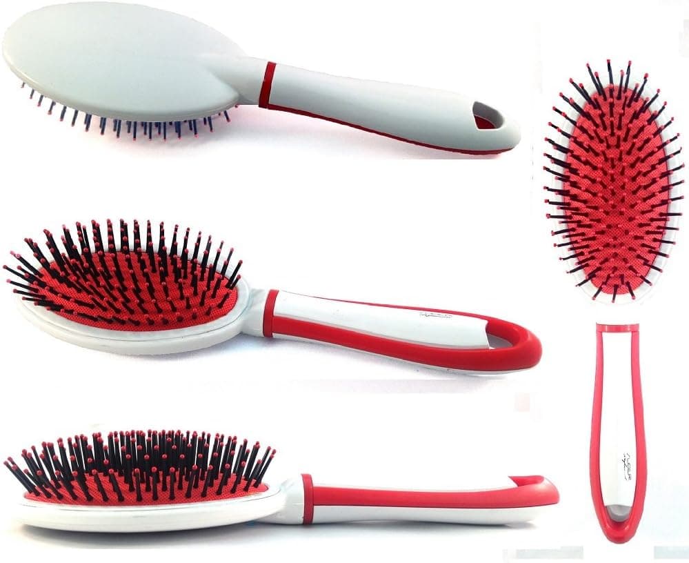 Slider Hair Brush Professional Detangling Standard Shower Brush for Wet and Dry Hair (Red)