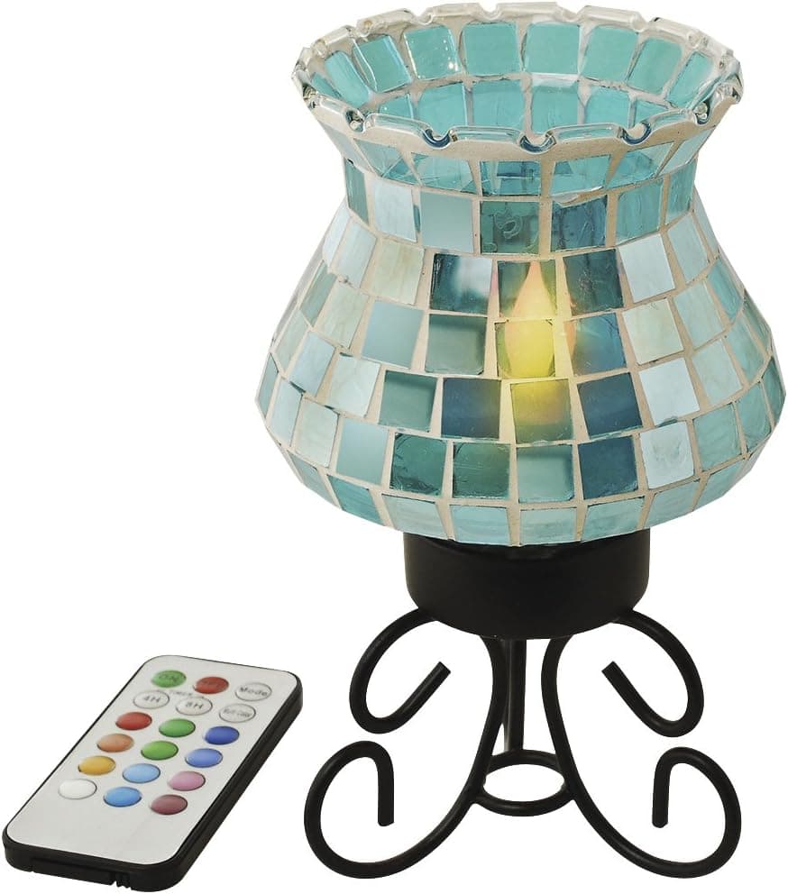 Princess Mosaic Glass Lamp with Remote Control 12 Colors LED Candle