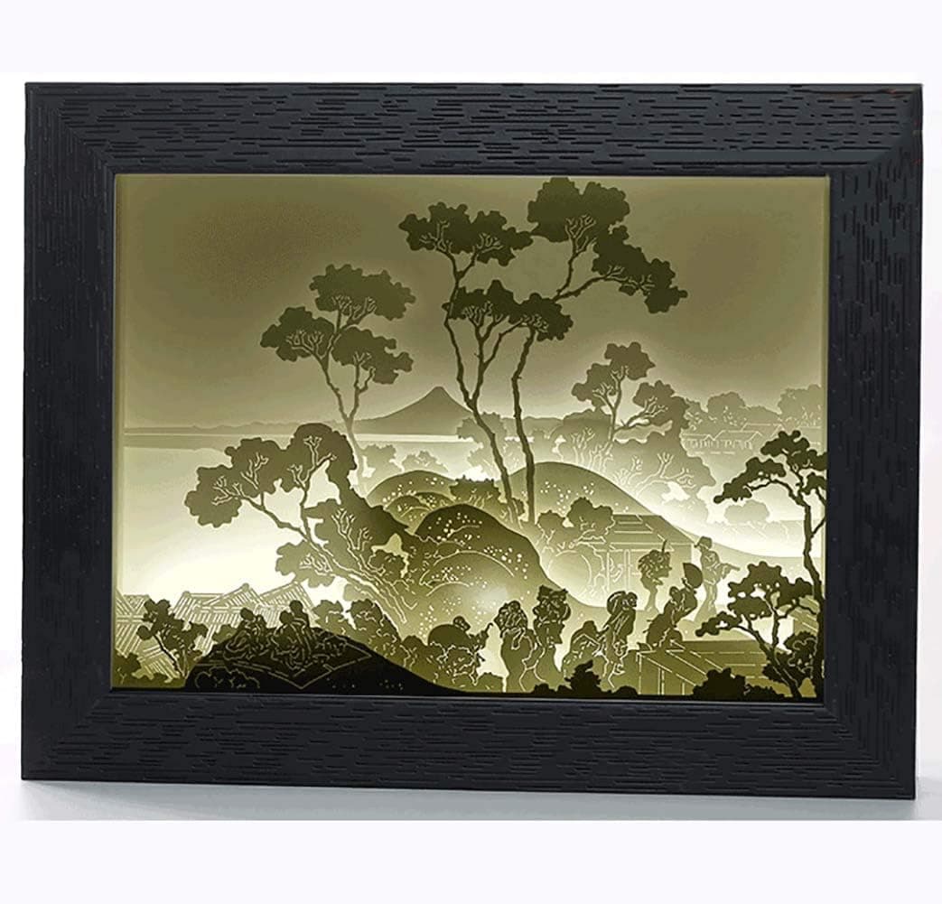 Papercut Light Boxes, Decor Light of 3D Shadow Box, Led Night Light Lamp of Creative Shadow Paintings, Paper-Cut 3D Shadow Box (Good Night)