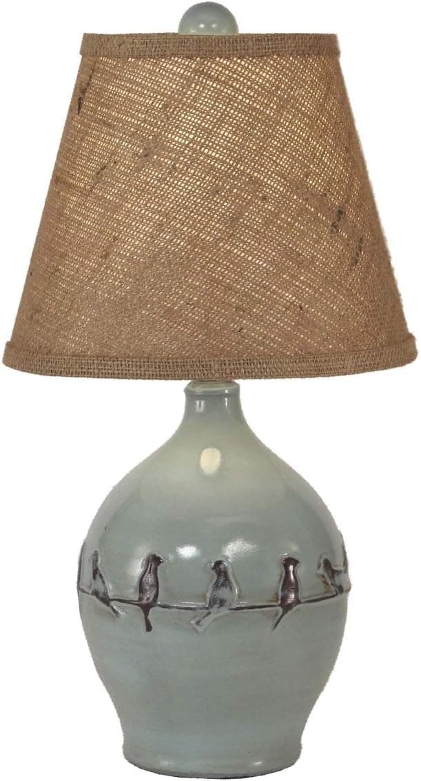 Coast Lamp Manufacturing 17-C19A Distressed Atlantic Grey Birds on a Branch Accent Lamp
