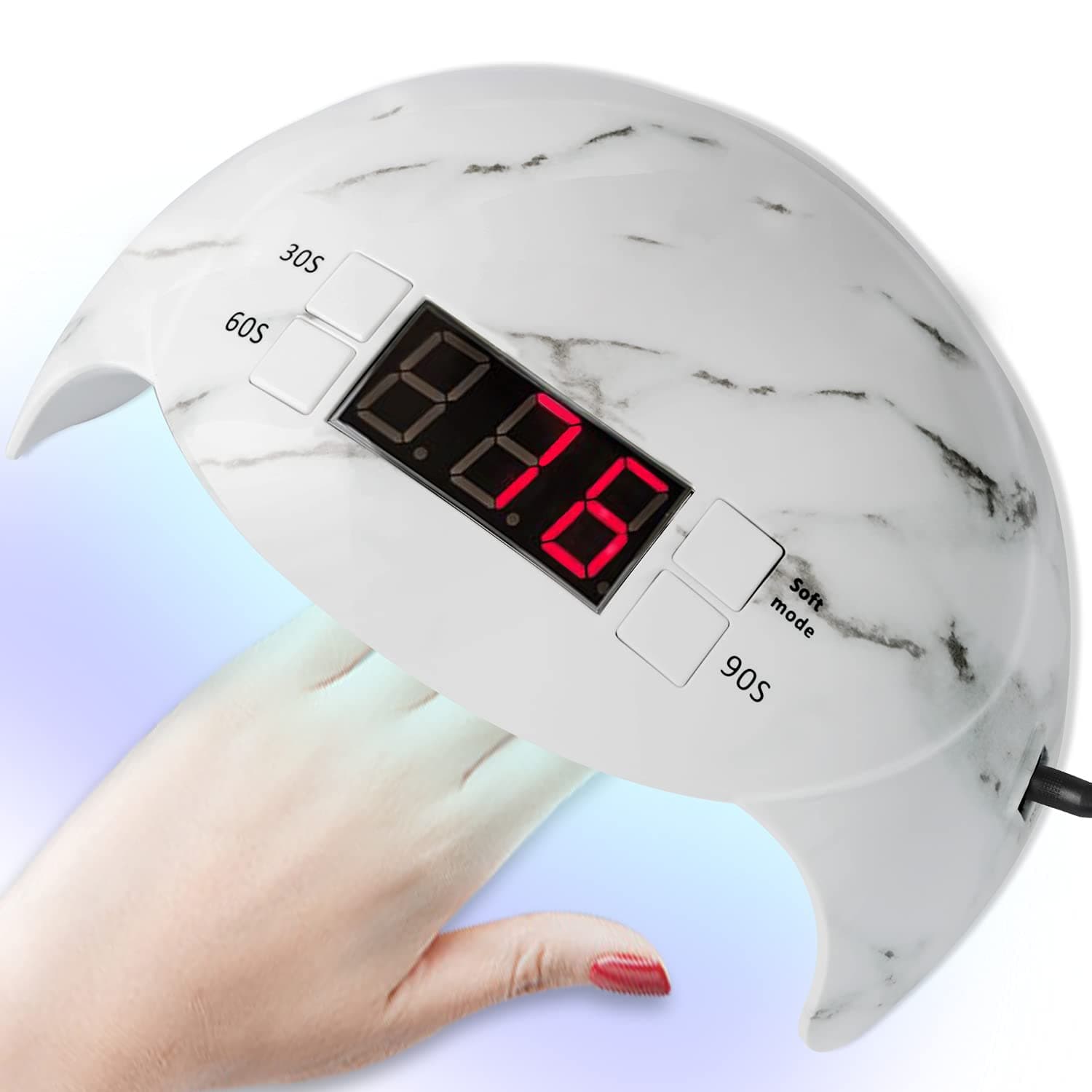 Ethereal UV LED Nail Lamp, Nail Dryer for Gel Nails Polish 54W Professional Curing Lamp with 4 Timers, Portable Gel UV Nail Lamp Nail Arts Tools with Automatic Sensor(Marble)