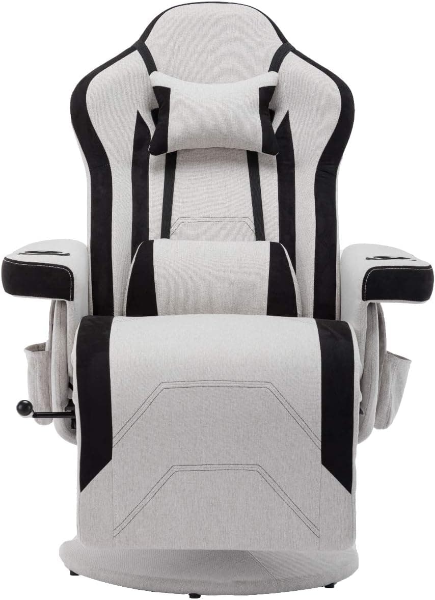 Depointer Life Ergonomic Gaming Chair Computer Game Chair with Headrest and Lumbar Support(Vibration),Grey