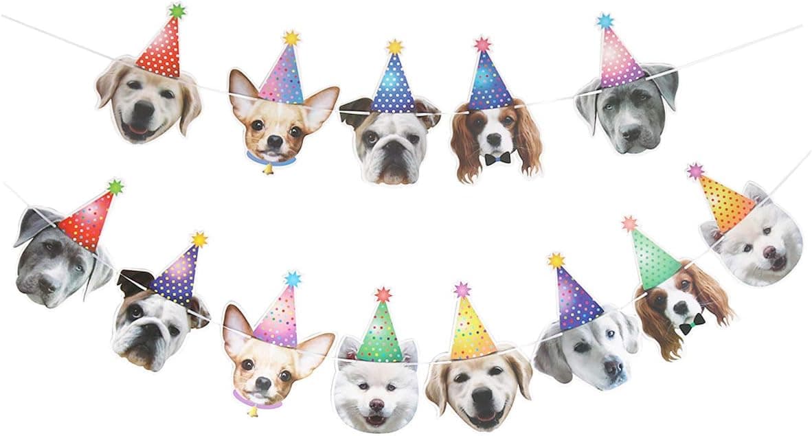 MC TTL Dog Party Banner Pet Birthday Banner Flash Let Pawty Banner, Pet Party Decoration.