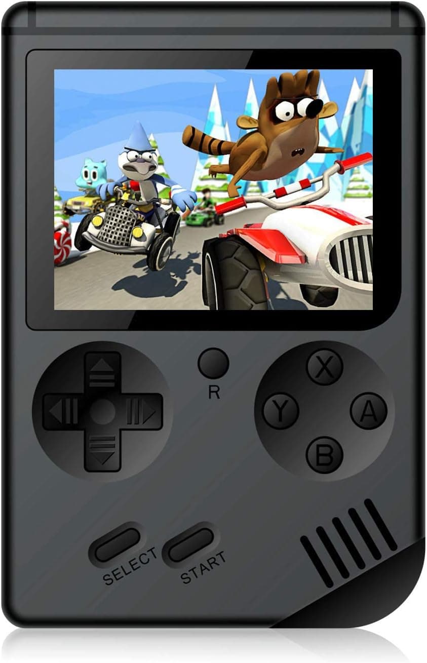 Handheld Games Console for Kids Adults - Retro Video Games Consoles 3 inch Screen 168 Classic Games 8 Bit Game Player with AV Cable Can Play on TV (Black)