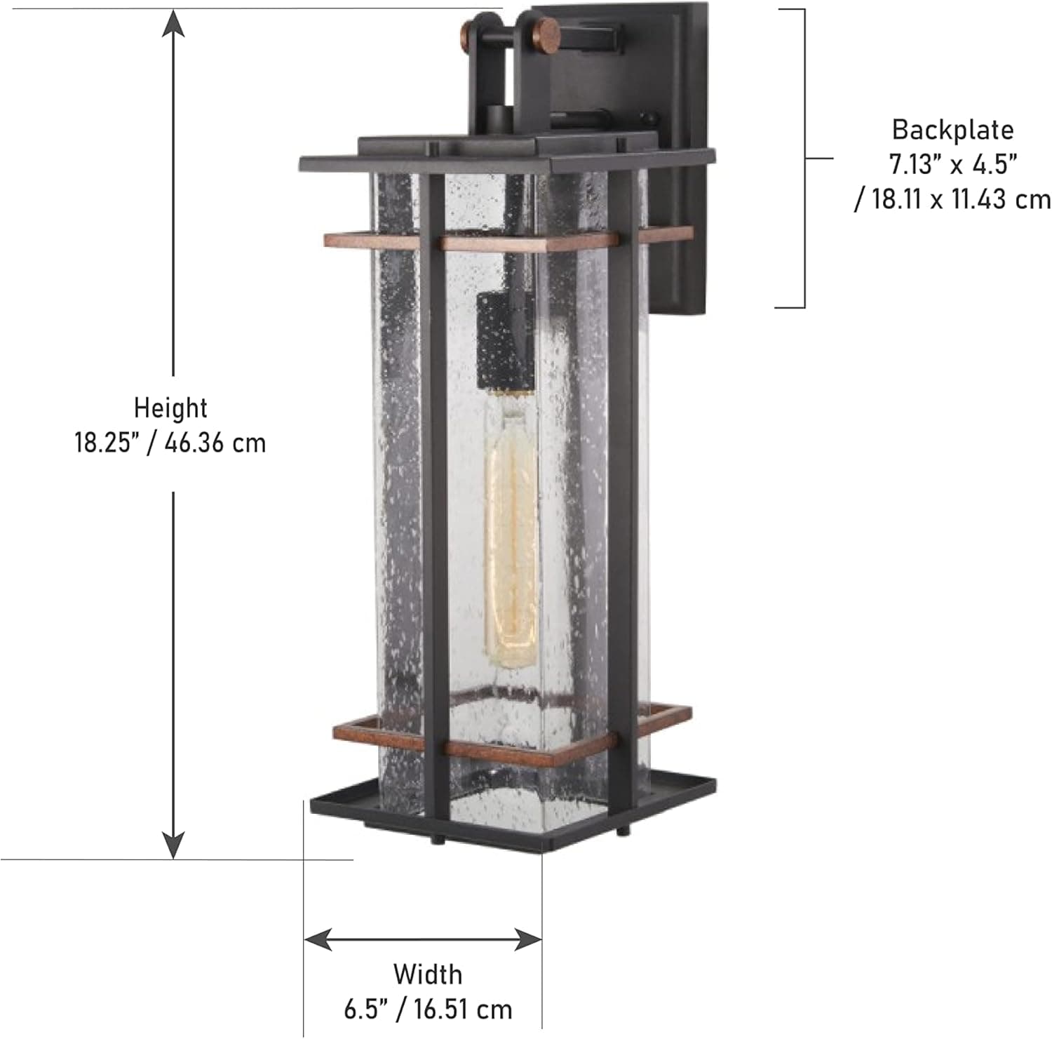 Minka Lavery Outdoor Wall Light 72493-68 San Marcos Exterior Wall Lantern, 1-Light 60 Watts, Black