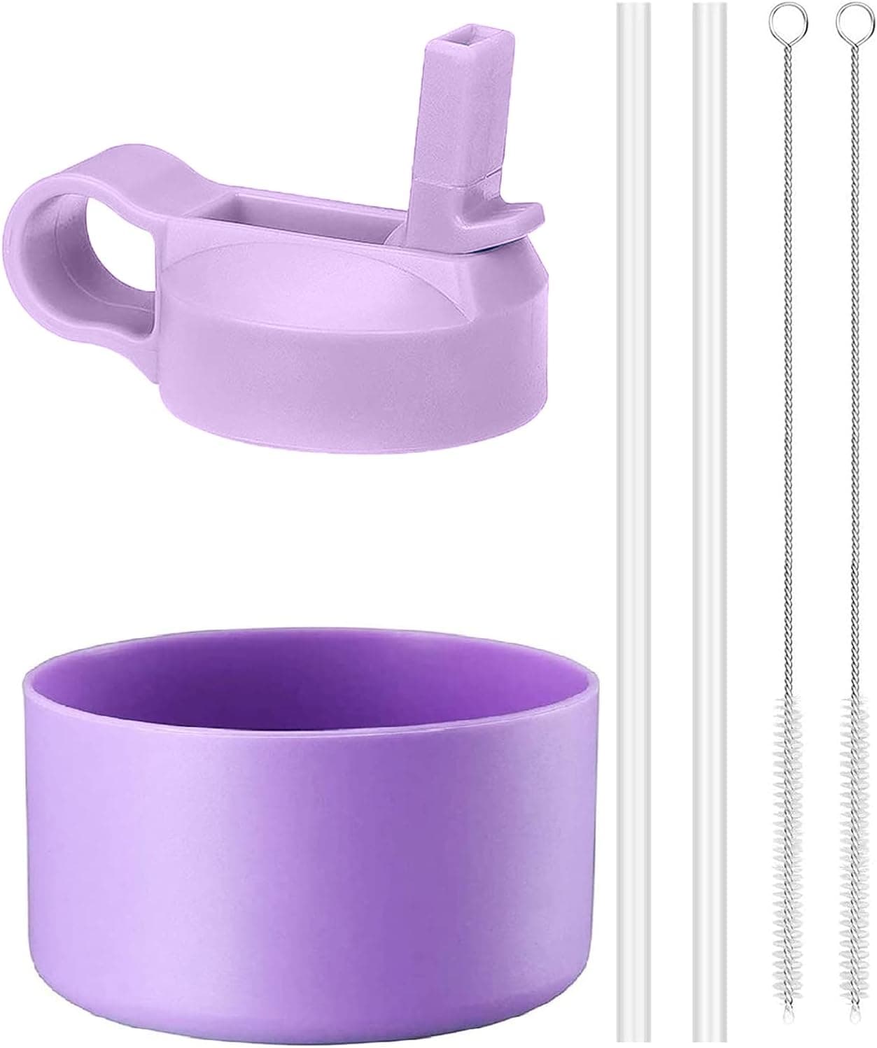 SPORTULA Straw Lid with Boot compatible with Hydro Flask Wide Mouth and other Insulated Sport Water Bottles (Lilac Lid & Lavender Boot,Fit 32 / 40 oz Bottle)