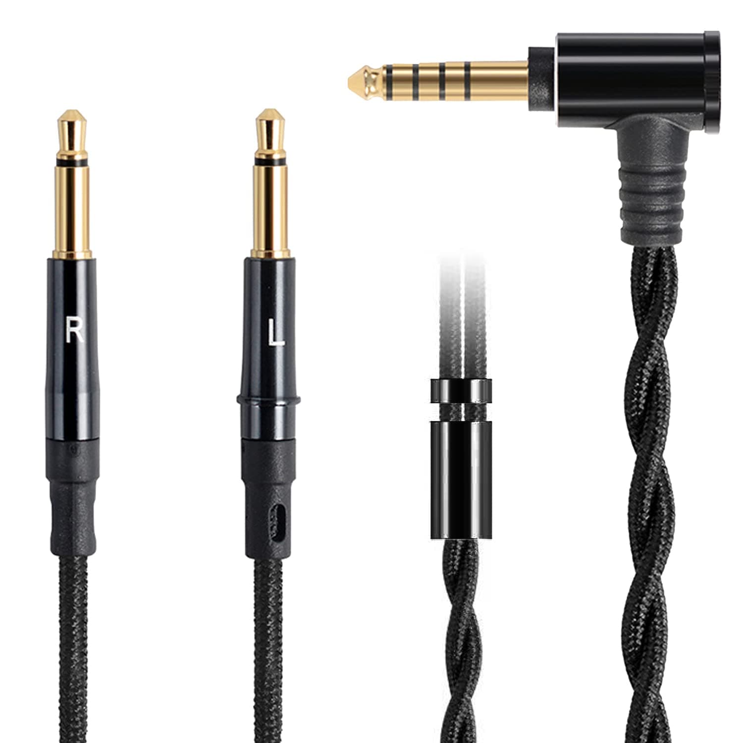 FAAEAL Balanced Cable Replacement for Hifiman Sundara HE4XX,HE400SE,Meze 99 Classics,Denon AH-D7200 Headphones,4.4mm to Dual 3.5mm Works on Sony WM1A,NW-ZX505 Digital Music Players(4.4mm)
