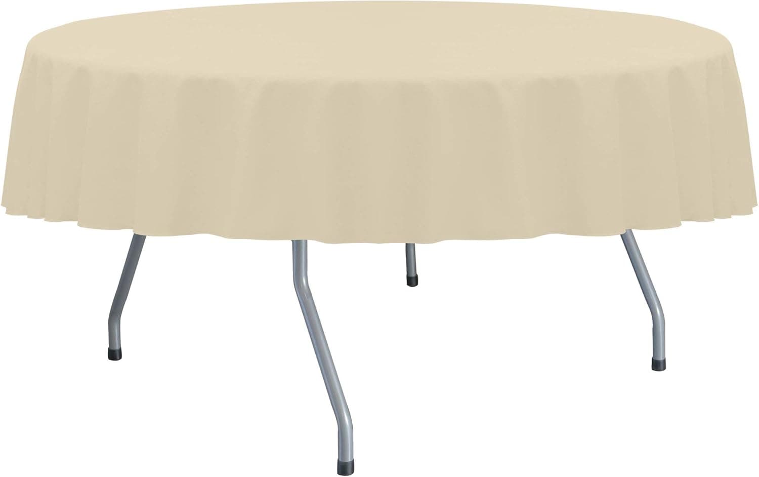 Ultimate Textile Cotton-Feel 72-Inch Round Fine Dining Tablecloth Tan Beige