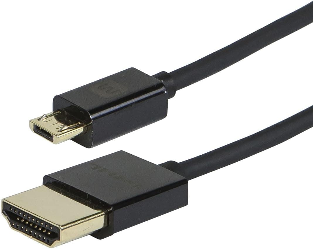 Monoprice Ultra Slim Series Passive MHL 3.0 Cable 6ft (6.5ft) - Black (1)