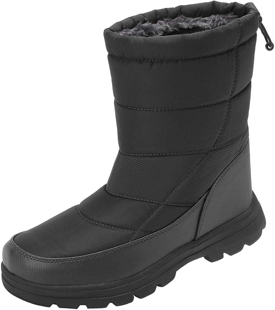 Men and Women's Waterproof Snow Boot Drawstring Cold Weather Boot, T.grey-45