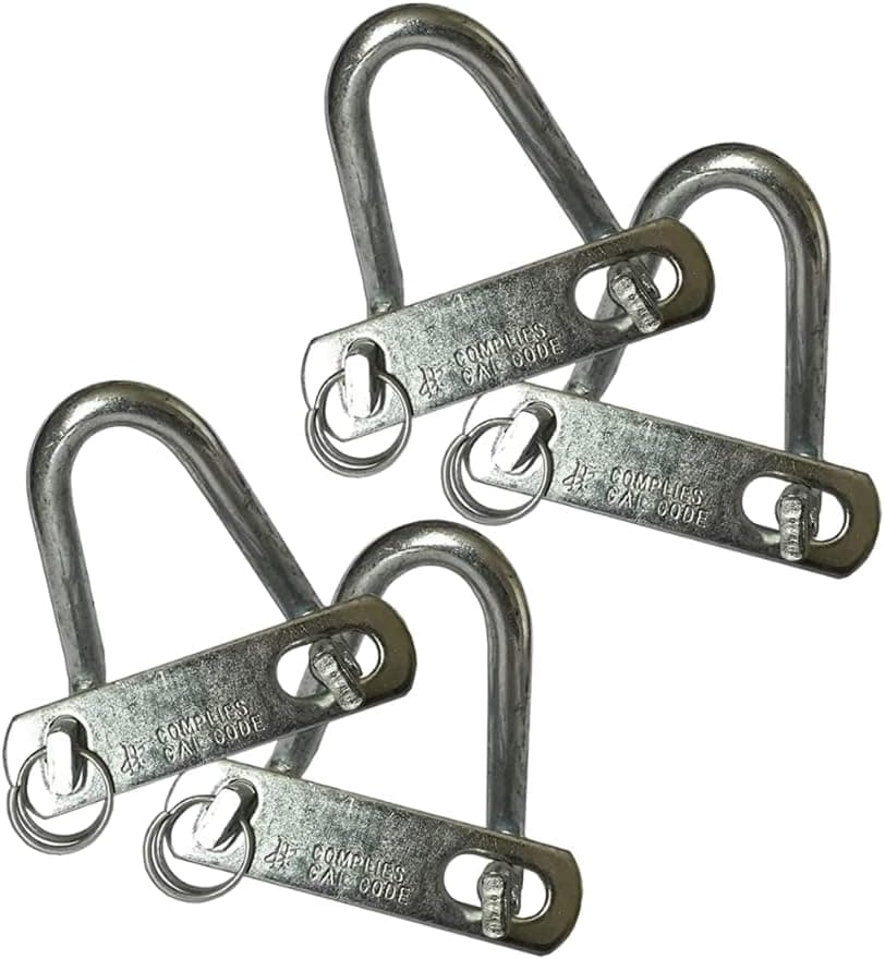 E900 Hardware WH-18P Garage Door Containment W-Hook (4-Pack), Silver, Small