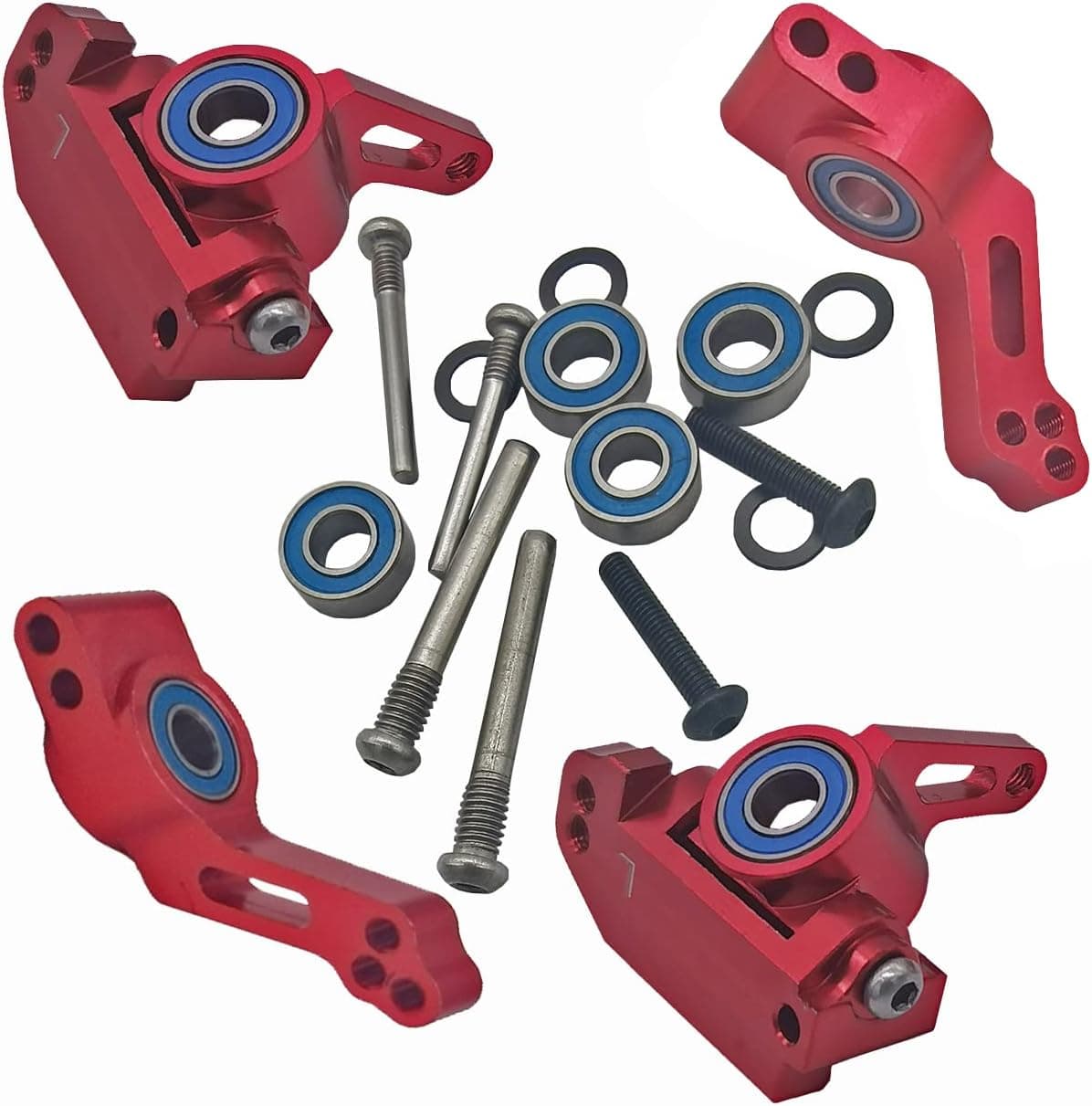 BingHFobbyHuo RC Alloy Caster Block&Steering Blocks&Rear Stub Axle Carriers for Traxxas 1/10 2WD Slash, Stampede, Rustler, Nitro Slash-Replaces 3632 3736 3752