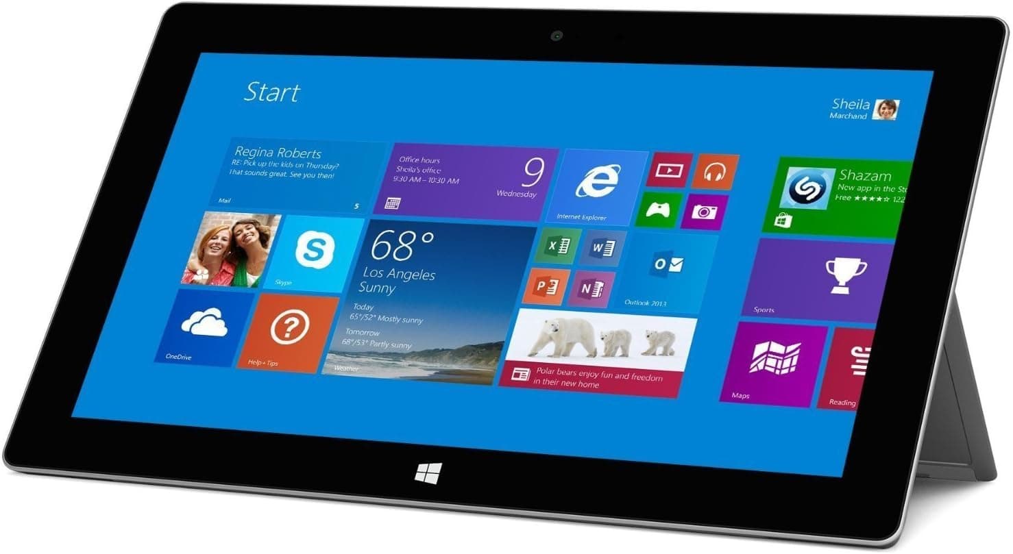 2018 Microsoft Surface 2 Tablet 10.6in 1080P LCD Touchscreen Laptop Computer, 2GB RAM, 32GB SSD, Front and Rear Camera Office RT 2013 Included-recondition, Windows RT 8.1 (Renewed)
