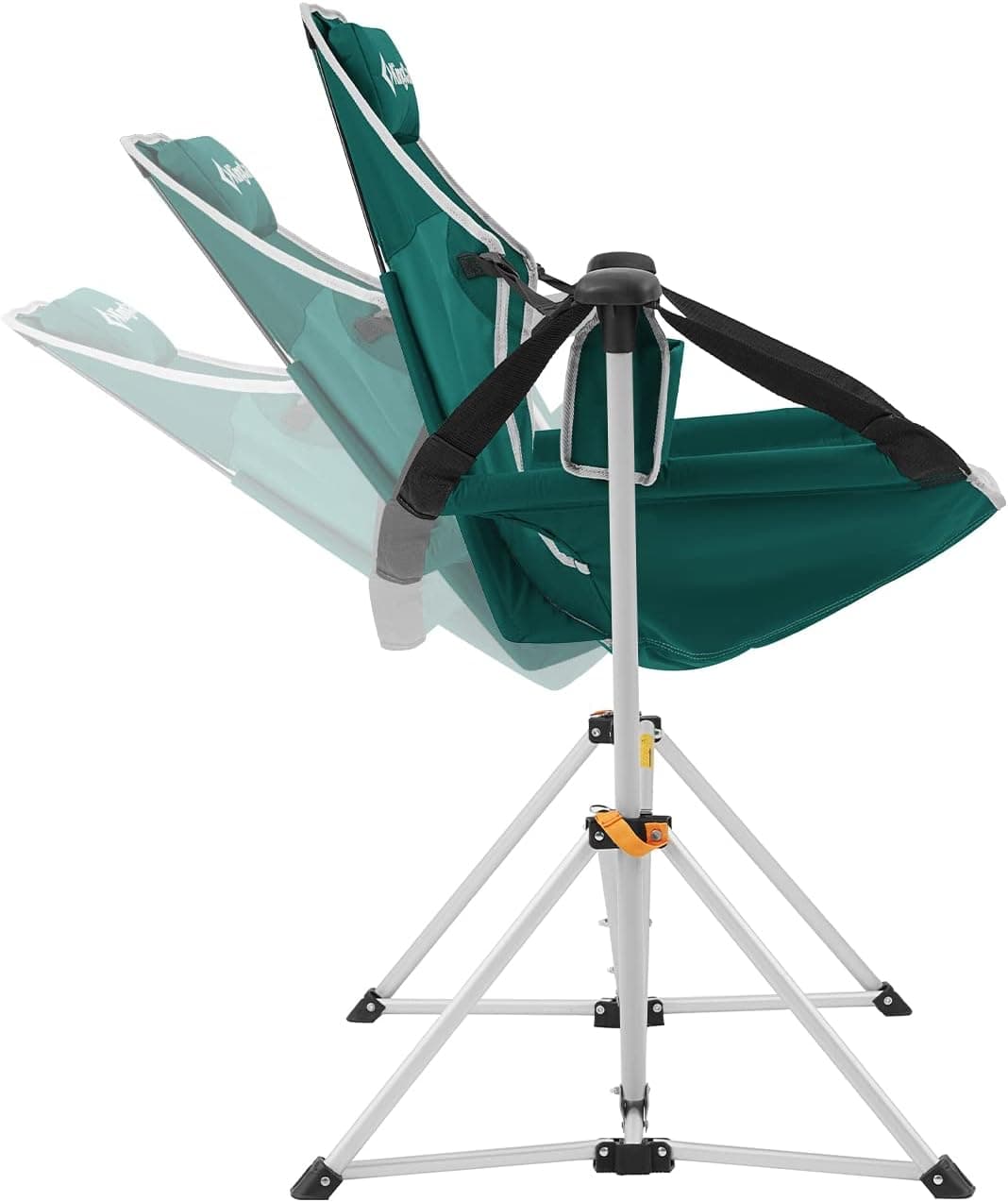KingCamp Hammock Camping Chair Swinging Recliner Chair for Backyard Lawn Beach Camp Outside Indoor Adults Portable Lounger Folding Chair Hold Up to 300lbs with Carrying Bag Cup Holder (Green/Grey)