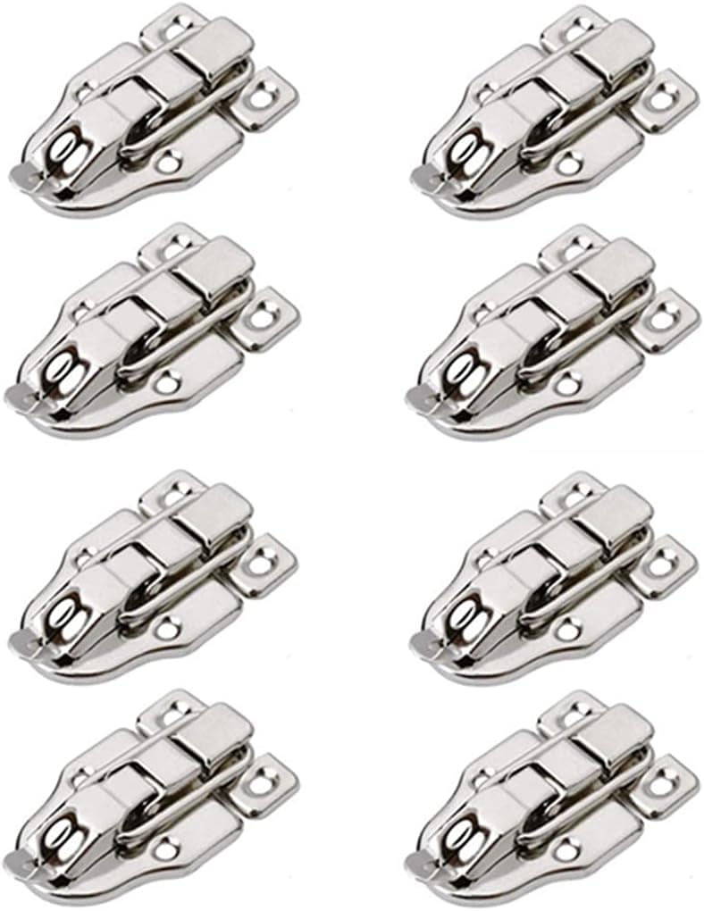 bnafes 8Pack Metal Duckbilled Box Hasp Lock Toggle Latch Catch Decorative Hasp Box Trunk Latch Hasps for Jewelry Wooden Case Boxes with Mounting Screws