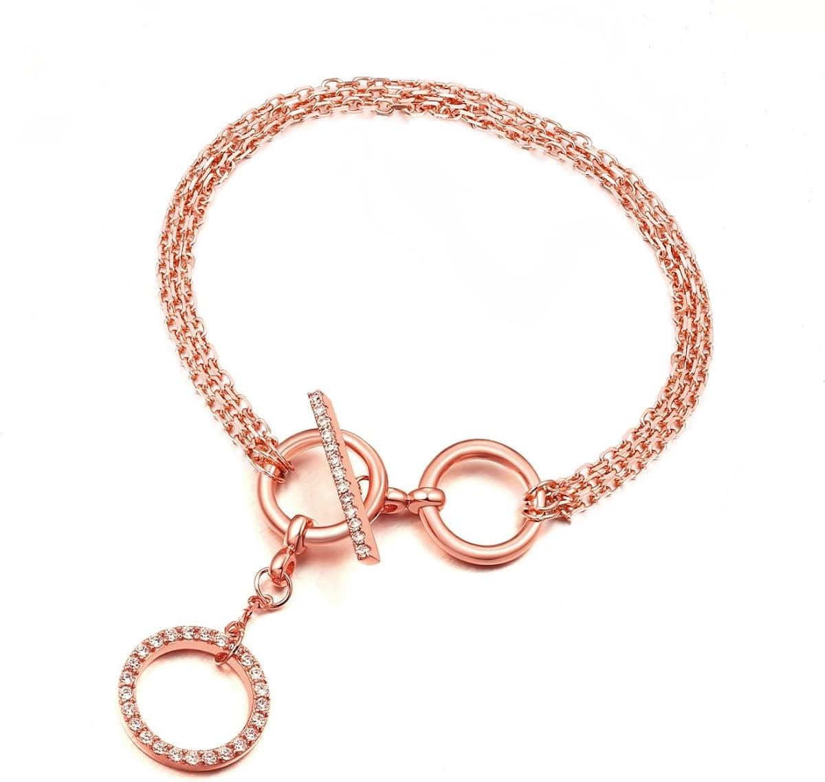 Cubic Zircon Cable Chain Women Bracelet 6.3"