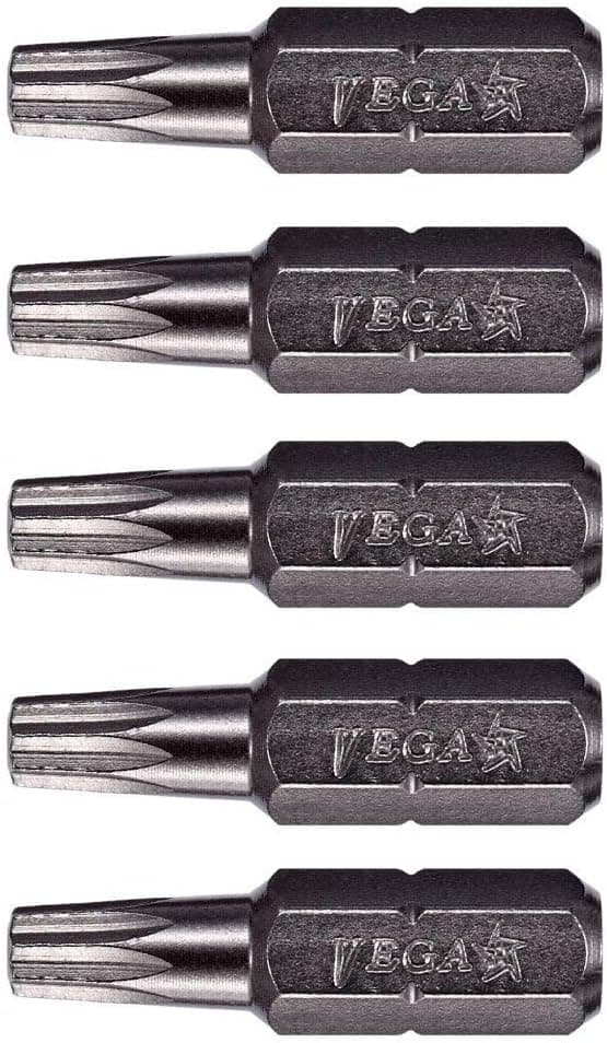 8 Point Star Bit. VEGA Double Square #1 Professional Grade 2 Square Drive Torx Bit Set. 125DS01A-5 (Pack of 5)