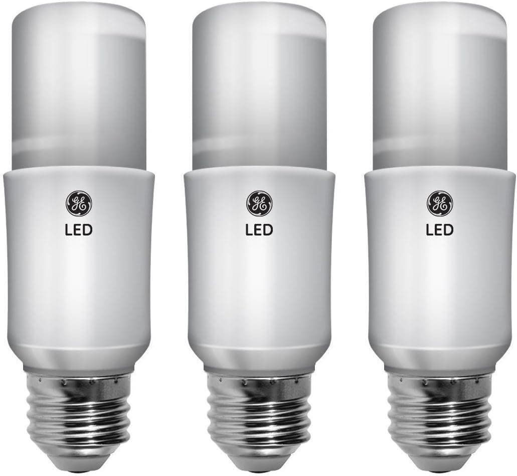 GE Lighting 63592 LED Brightstik 9-watt (60-watt Replacement), 800-Lumen Light Bulb with Medium Base, Daylight, 3-pack