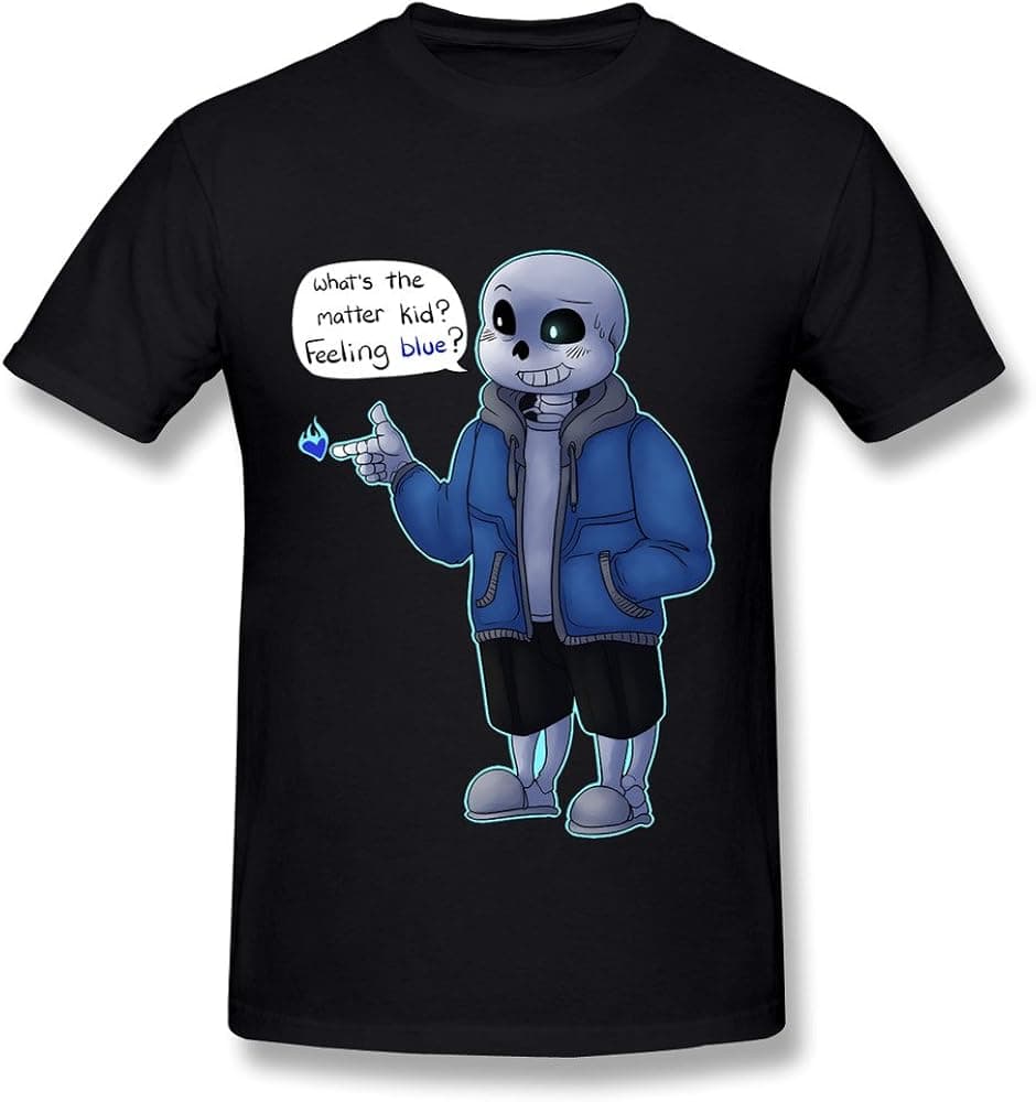 LDMH Men's Blue Heart Sans T Shirt Black