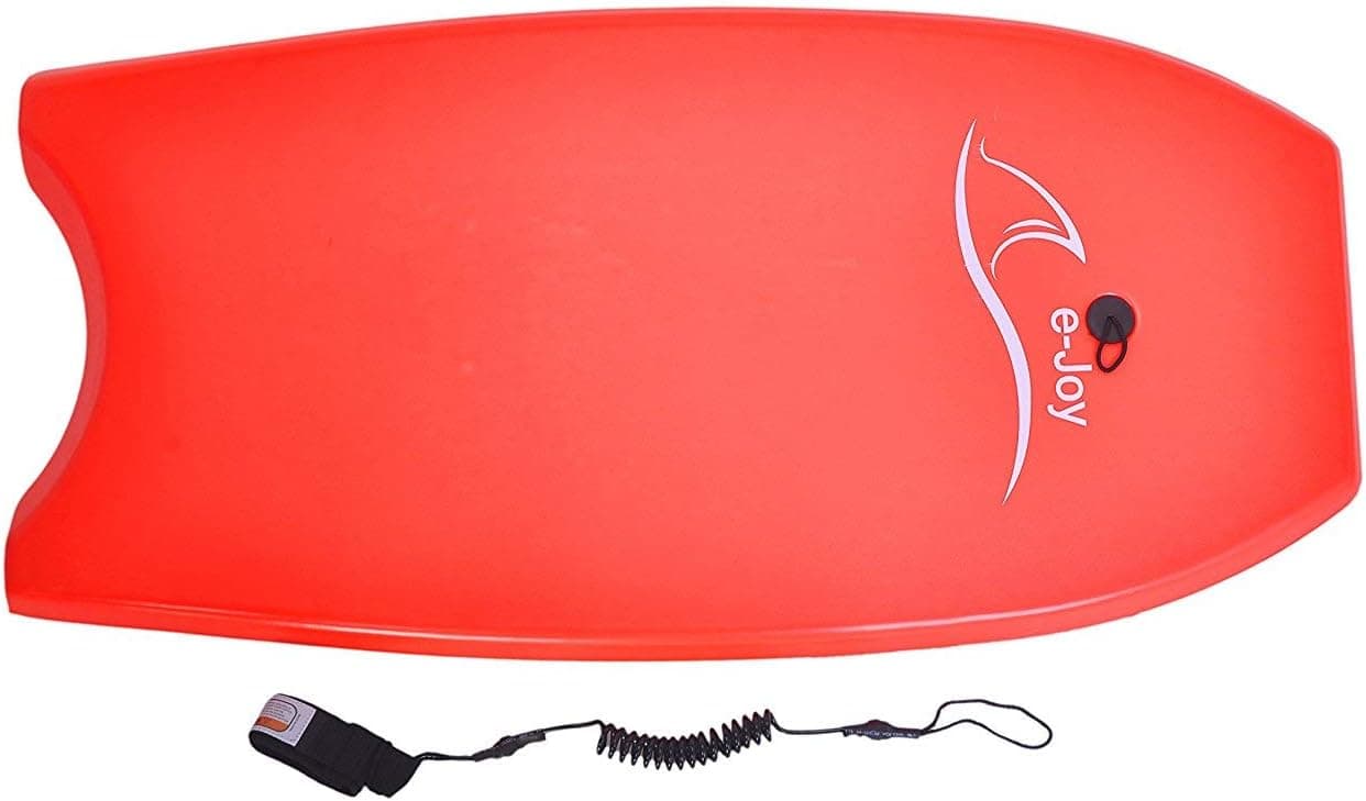 Super Lightweight Body board with Coiled Leash Slick Bottom, Perfect surfing Porpora_BD