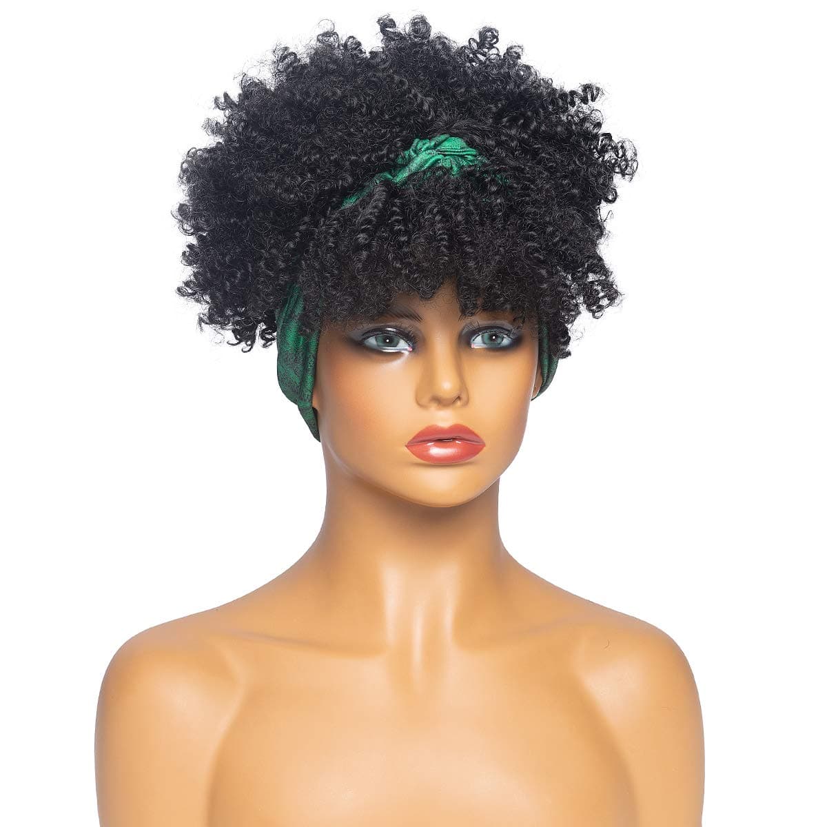 Nicelatus Short Head Wrap Hairstyles Synthetic Wrap Wigs for Black Women 2 IN 1 Wrap Wig Afro Kinky Curly Wigs with Headband (Nicelatus-J306)