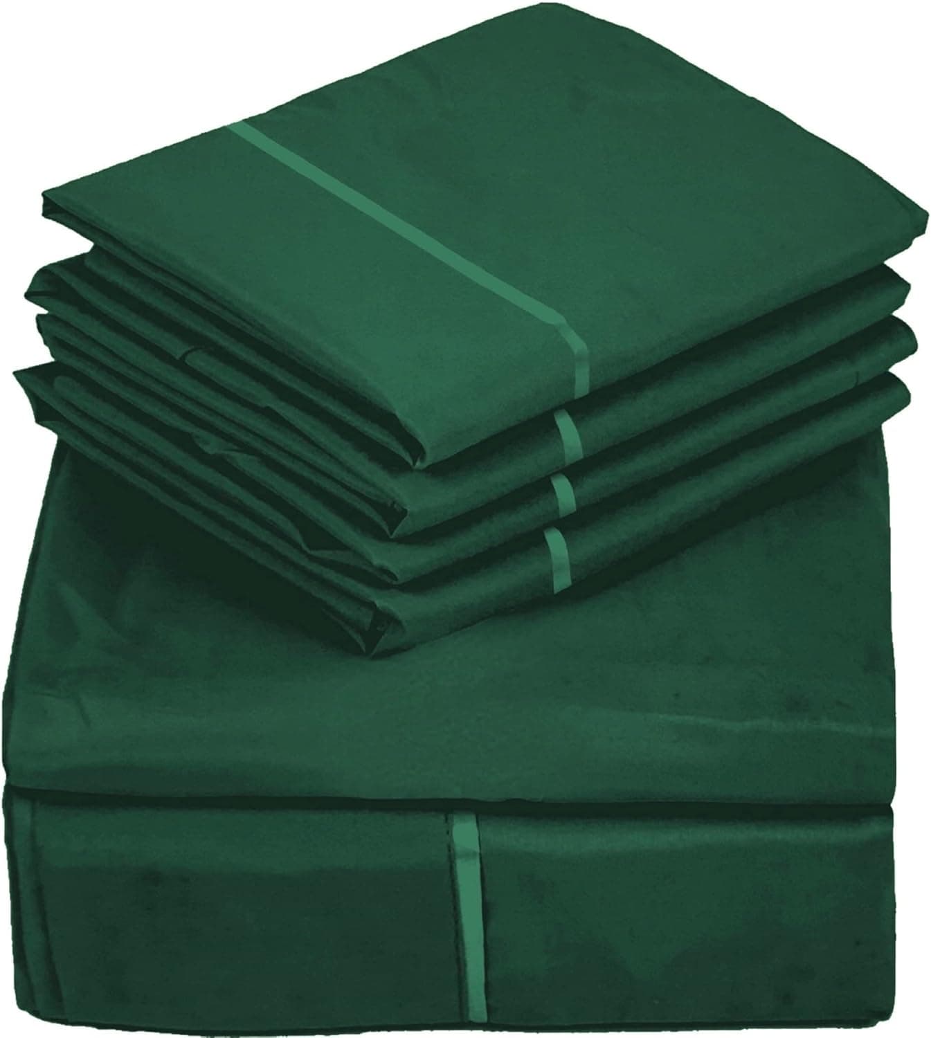 Sacred Thread 6 PC Bamboo Sheet Set - Bedding & Pillowcase Set w/Deep Pockets - Silky Soft Hotel Bedding - Wrinkle Free & Fade Resistant - Cooling, Durable & Breathable (Full Emerald)
