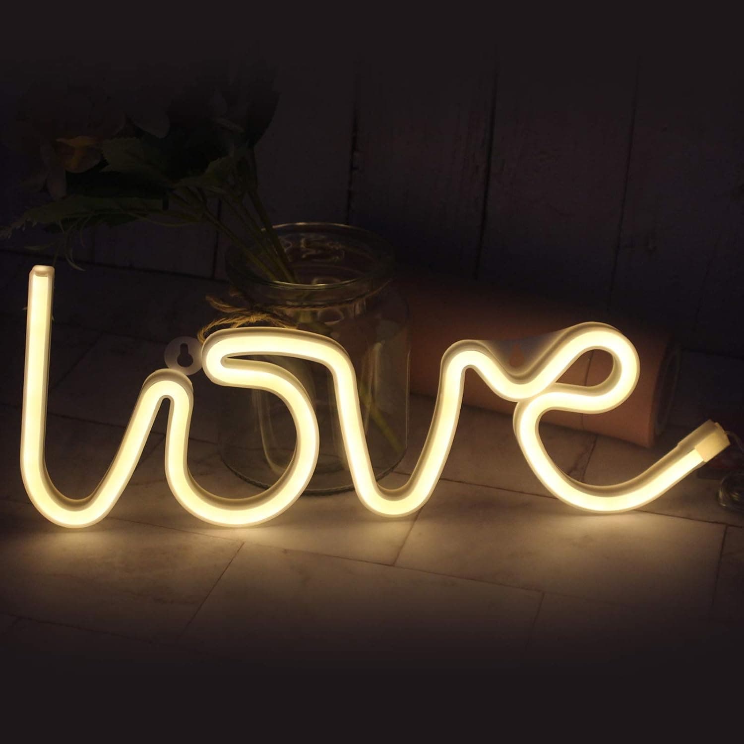 Love Neon Signs for Wall Decor, LED Neon Sign for Bedroom, Battery or USB Powered Neon Light Sign