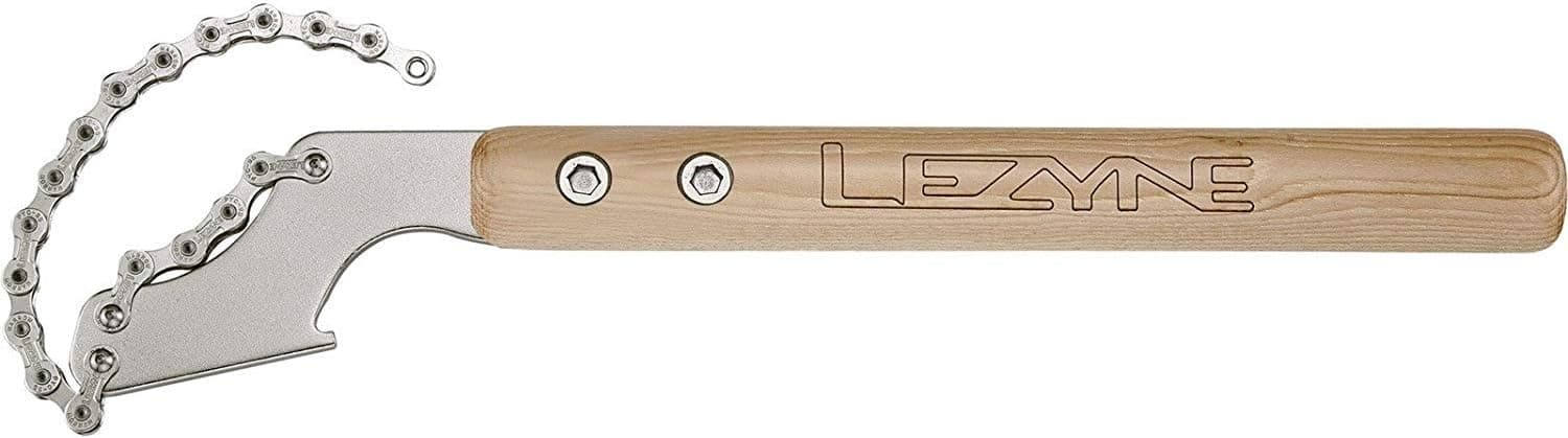 LEZYNE Classic Chain Whip Rod Bicycle Tool, Varnished Wood Handle, Chromoly Head, Chain Whip Lock Ring Bike Tool
