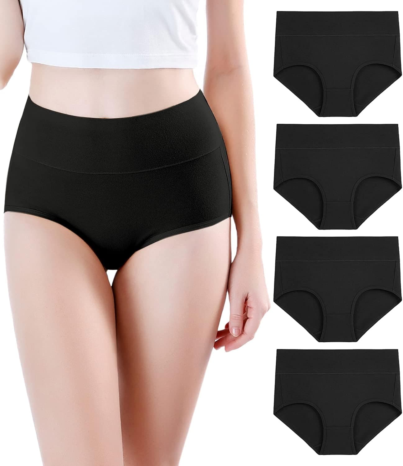 wirarpa Women's Ultra Soft High Waist Modal Underwear Panties Multipack