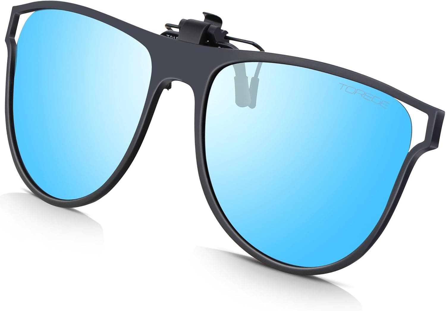 TOREGE Polarized Clip-on Flip up Rubber Clip Sunglasses for Driving Fishing T001