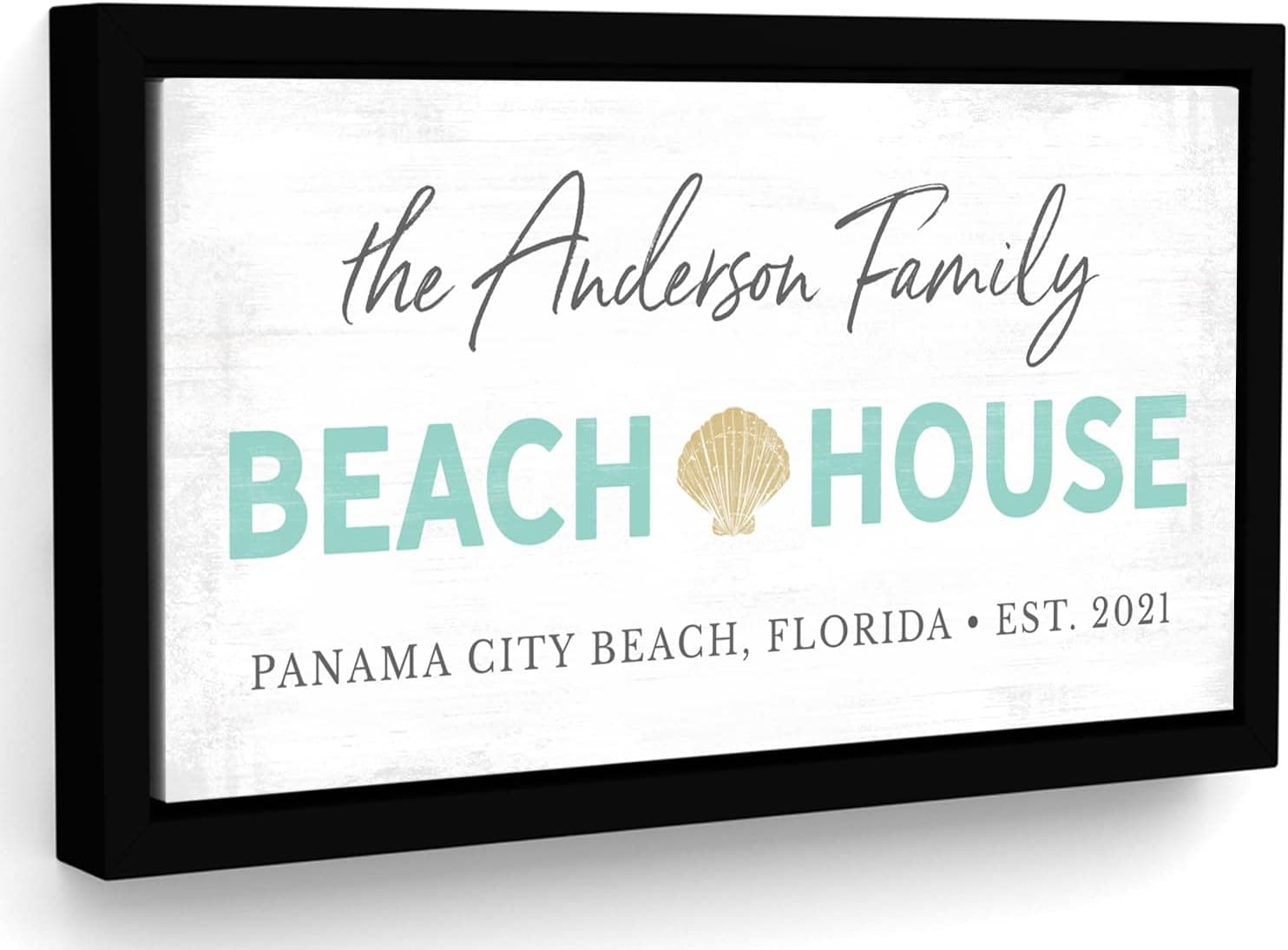 Pretty Perfect Studio Custom Your Family Beach House on Canvas Wall Art Decor 20"x40"