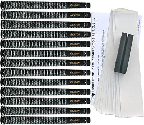 Rexton Midsize (+1/32") White/Black Velvet Golf Grip Kit (13 Grips, Tape, Clamp)