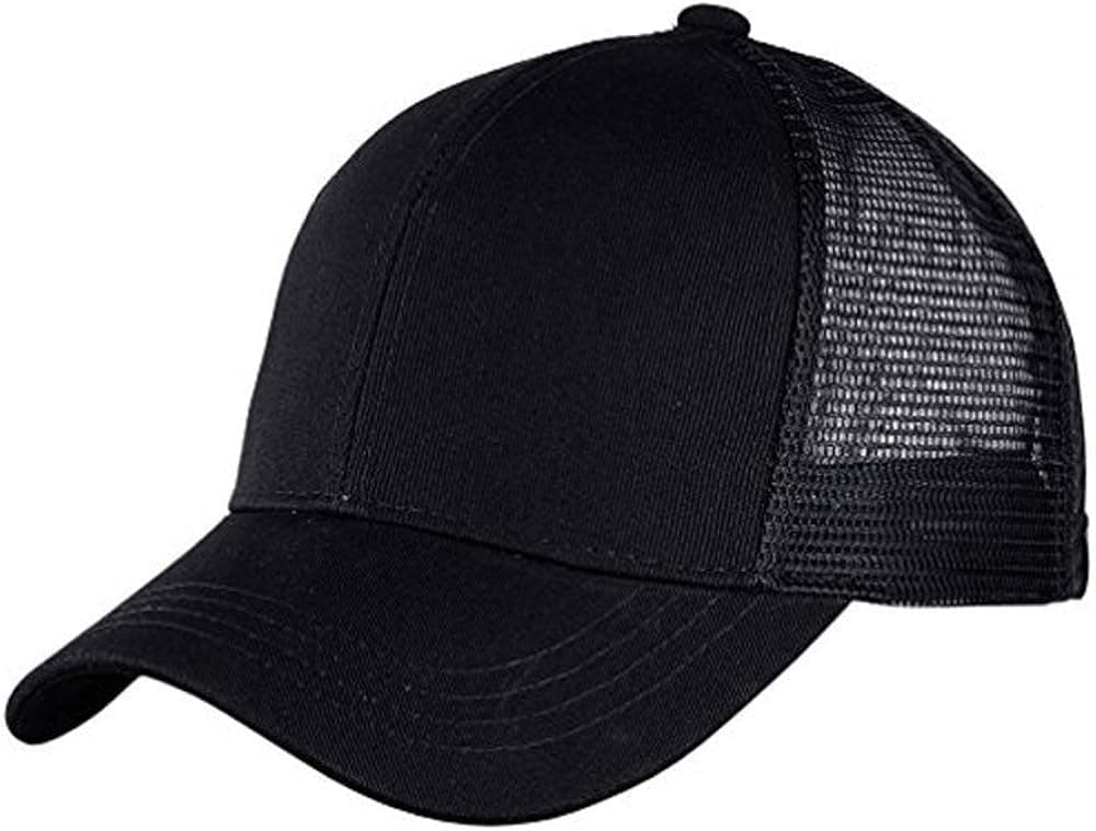 Ymombest Ponytail Baseball Cap Messy High Bun Adjustable Mesh Trucker Sun Hat