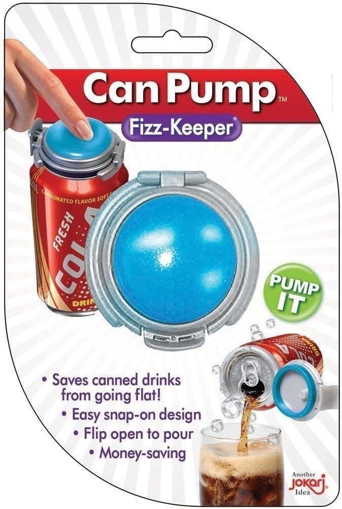 Jokari Soda Pop Beer Can Pump & Pour Fizz Keeper Lid