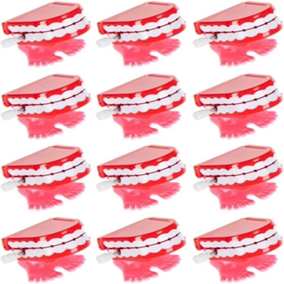 HAPPY DEALS ~ Wind Up Chatter Teeth | 12 Pack | 1.75 inch Chattering Walking Toys