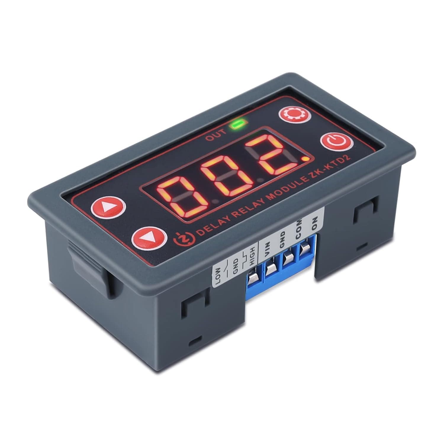 Timer Relay, Icstation Delay Relay DC 5V-30V Time Delay Switch 12V 24V 10A Programmable Relay Switch Module LED Display Digital Time Cycle 0.1s-999mins ON-Off Control for Light Water Pump Engine