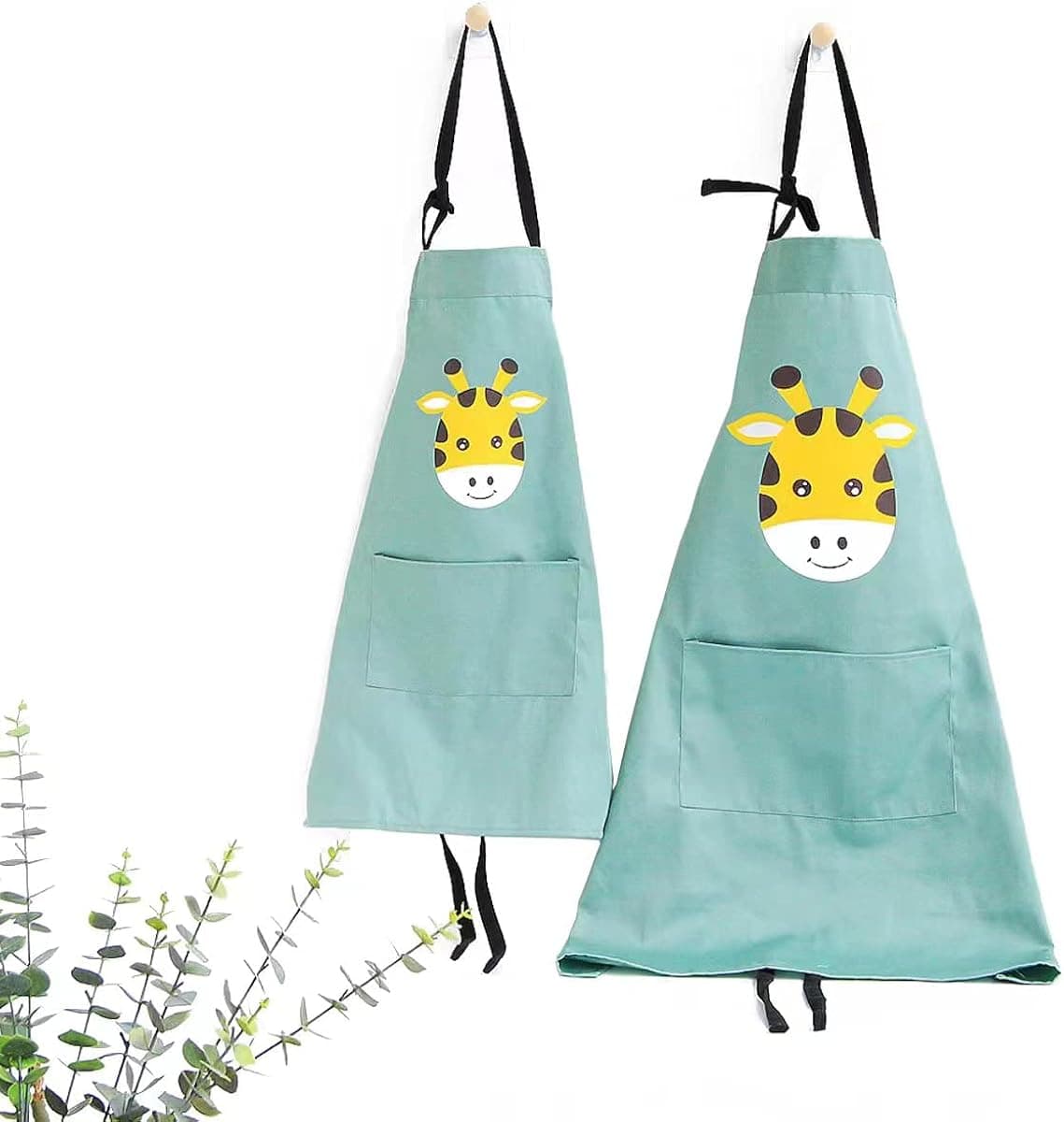 2 Pack Cotton Adjustable Parent and Child Apron with Pockets Mommy and Me Matching Set, Baking,Painting