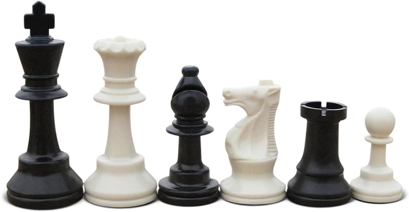 ChessCentral Standard Tournament Chess Set with Triple Weighted Pieces, Black Bag, Green Chess Board, and DGT North American Chess & Game Clock