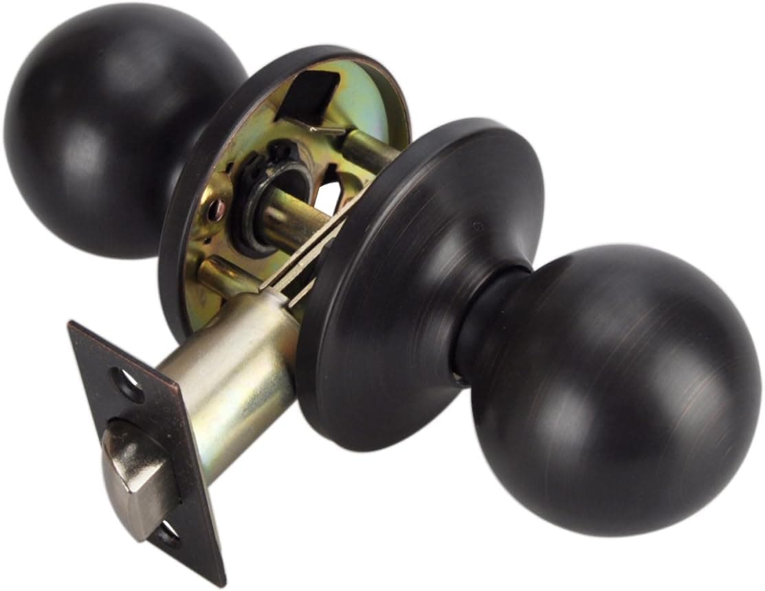 TMC Oil Rubbed Bronze Door Knobs,Classic Passage Door Knob Hall and Closet Handle Lock,Oil Rubbed Bronze Passage,5763-ORB-PS