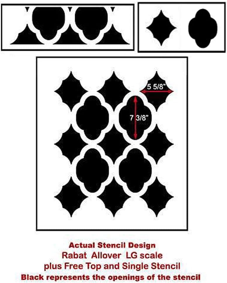 Rabat Wall Stencil - Large - Reusable Moroccan Stencils for Walls