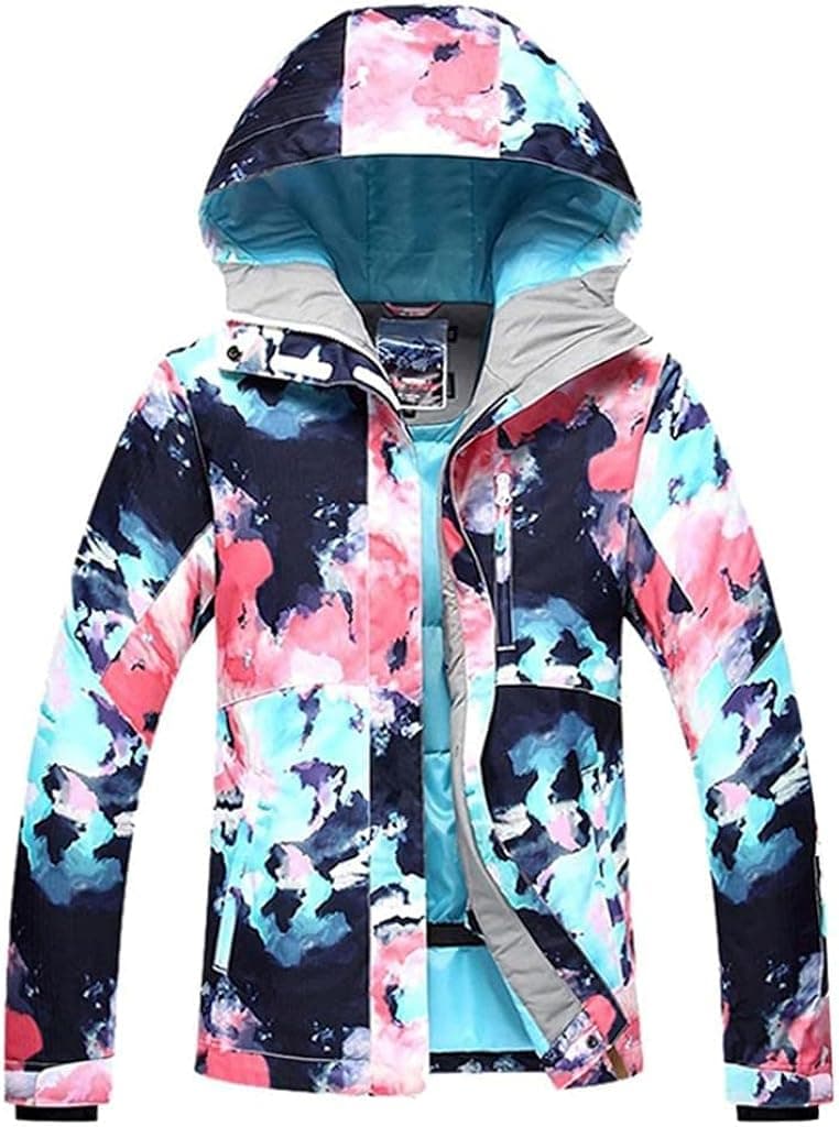RIUIYELE Women's Ski Suit Windproof Waterproof Snowboard Colorful Printed Ski Jacket and Pants Set