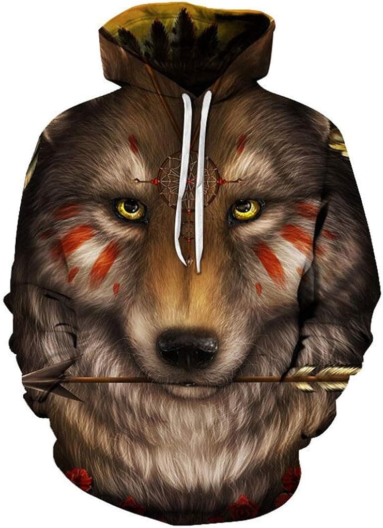 Takra Men Horror Clown Hoodie 3D Long Sleeve Pullover Sweatshirts
