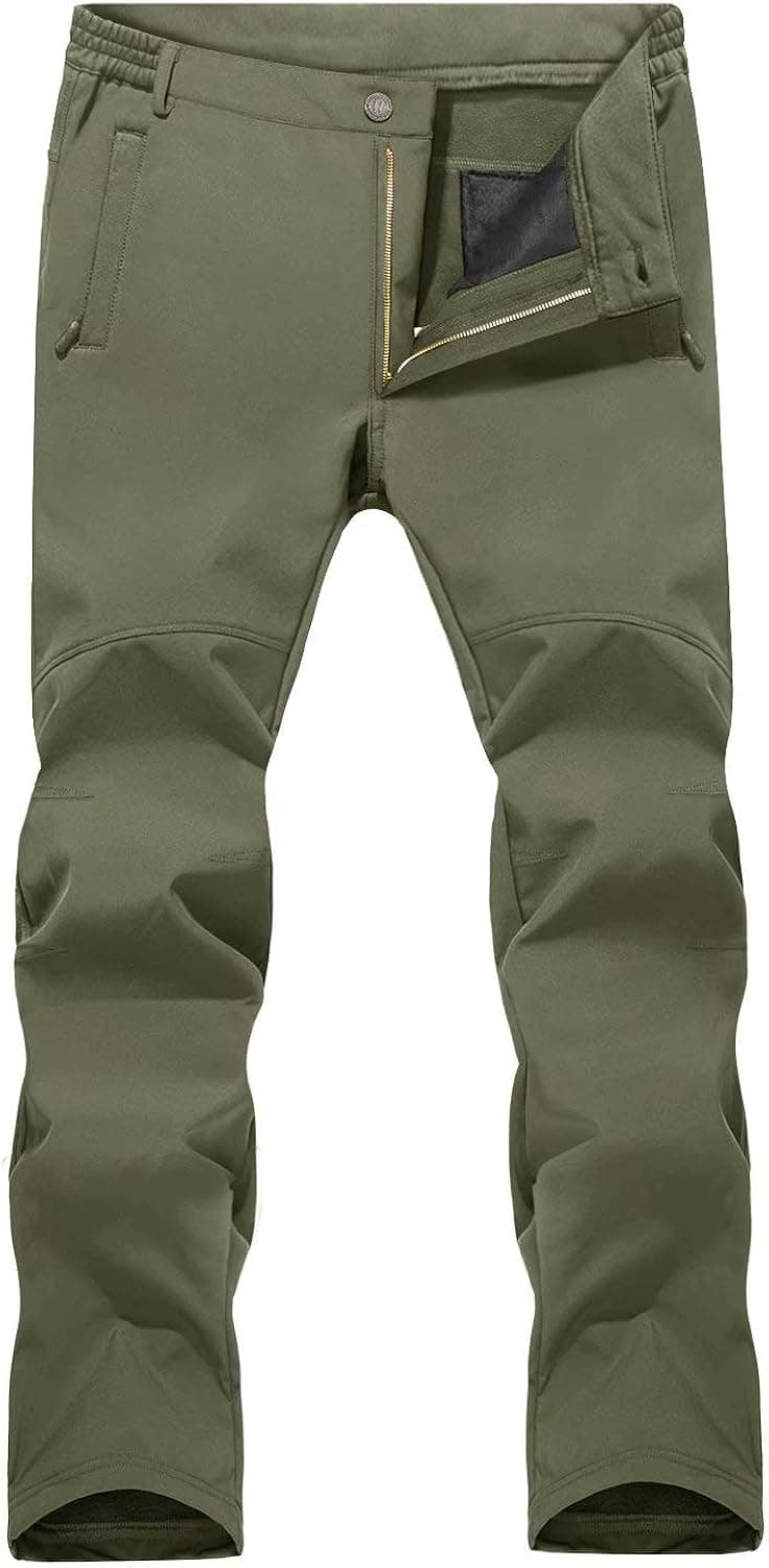 MAGCOMSEN Men's Winter Pants Ski Snow Hiking Pants Water Resistant Softshell Outdoor Pants